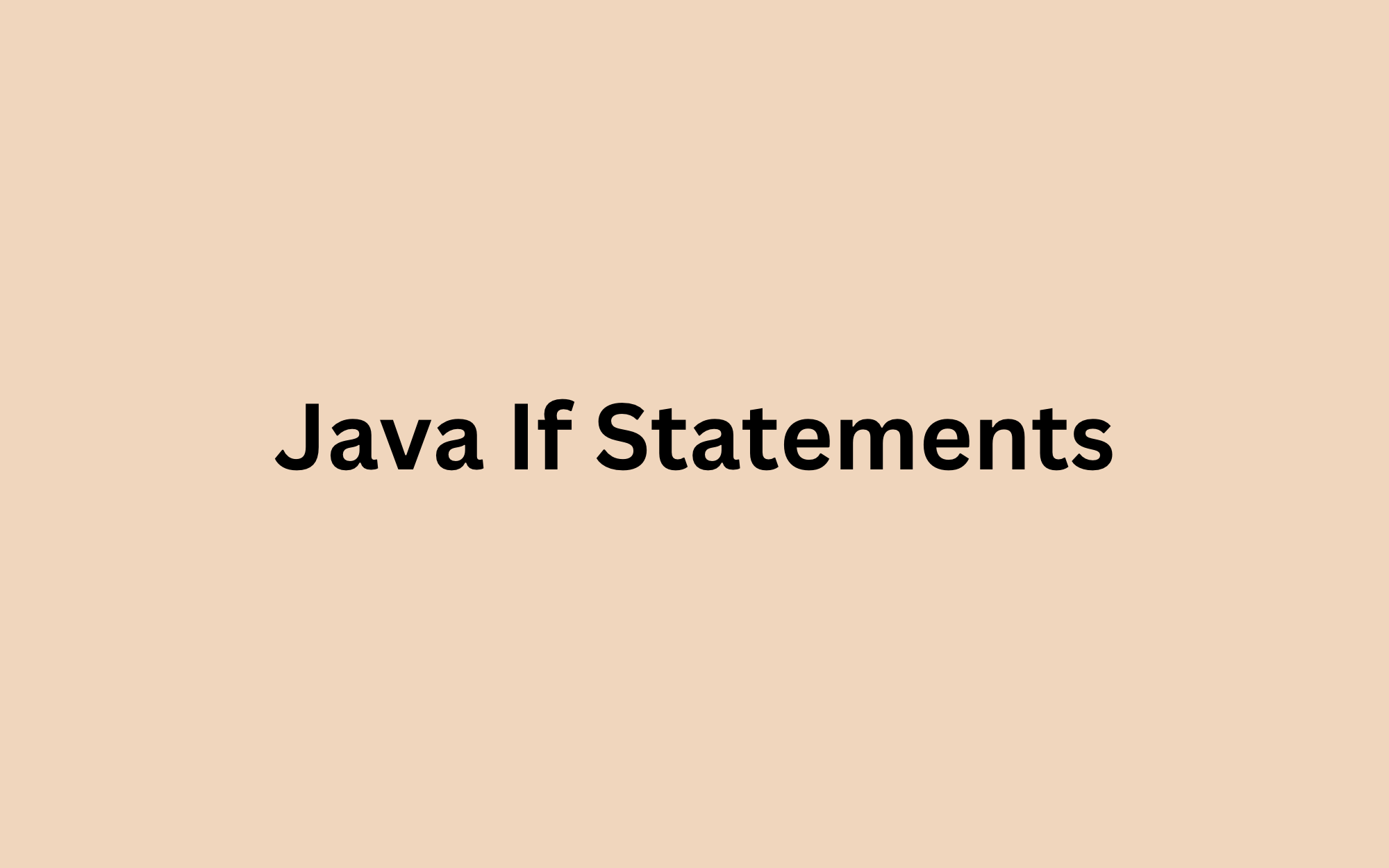 java-if-statements